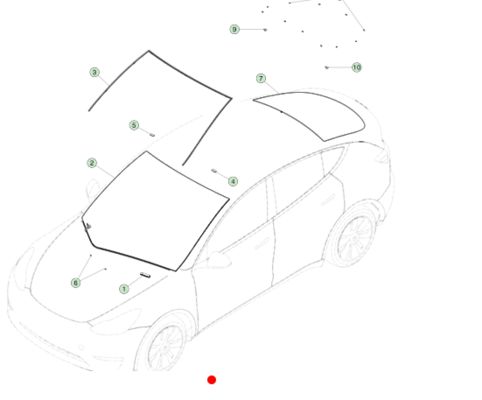 Tesla Model Y Windschutzscheiben-Kantenabdichtung 1499060-00-B Schwarz EPDM
