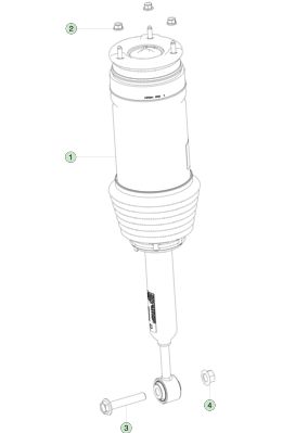 Hinteres adaptives Luftfederungsmodul rechts 1027067-00-D Aluminium
