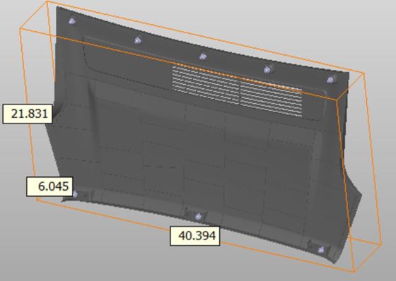 Tesla Model S 2021+ Heck-Frunk-Verkleidung 40x22x6cm Schwarz Kunststoff