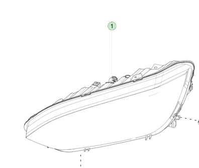 SCHEINWERFER-EINHEIT LINKS LENKUNG OBEN - NIVEAU LINKS FÜR M3 (2015-2021) 1034318-00-E