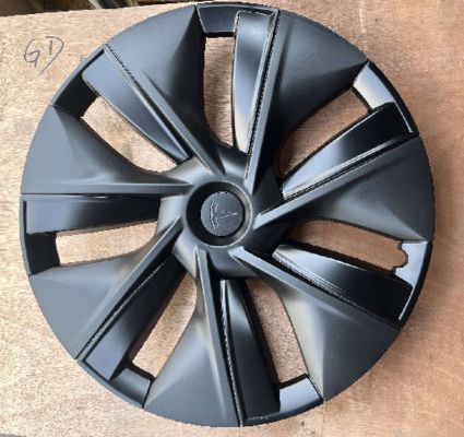 19-Zoll 7-Clip Carbon Black Radkappe für 2023 Tesla Model Y - Präzisionspassform Radblende